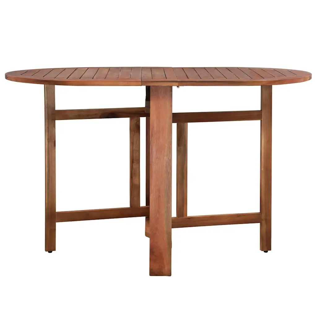 Oval Folding Dining Table Solid Acacia Wood 120W x 70D x 74H cm Brown