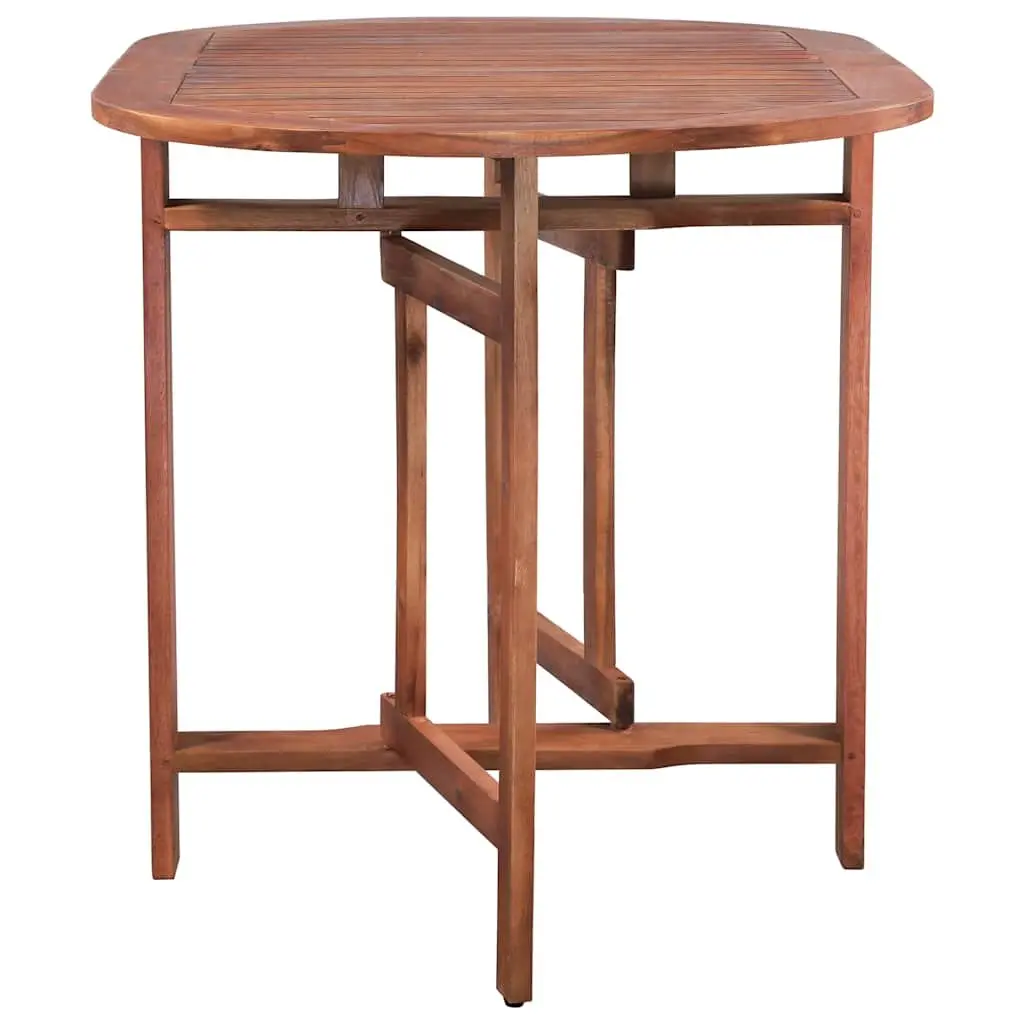 Oval Folding Dining Table Solid Acacia Wood 120W x 70D x 74H cm Brown