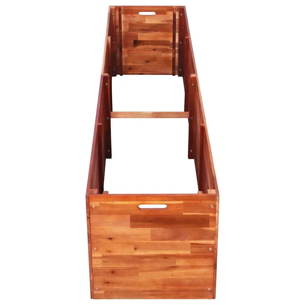 Garden Raised Bed Planter Wooden Acacia 200 x 50 x 50 cm Brown
