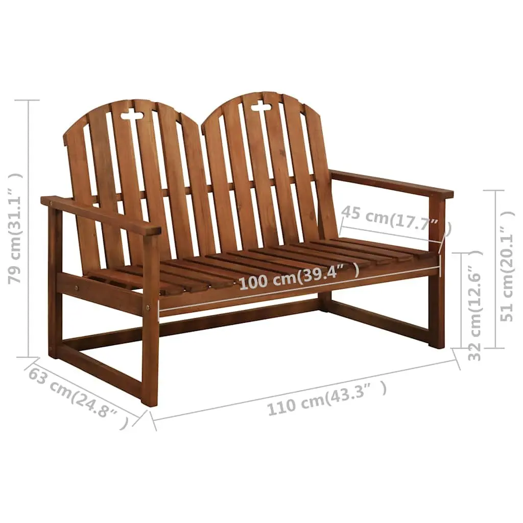 4 Piece Outdoor Lounge Set Brown Solid Acacia Wood Garden Patio Furniture
