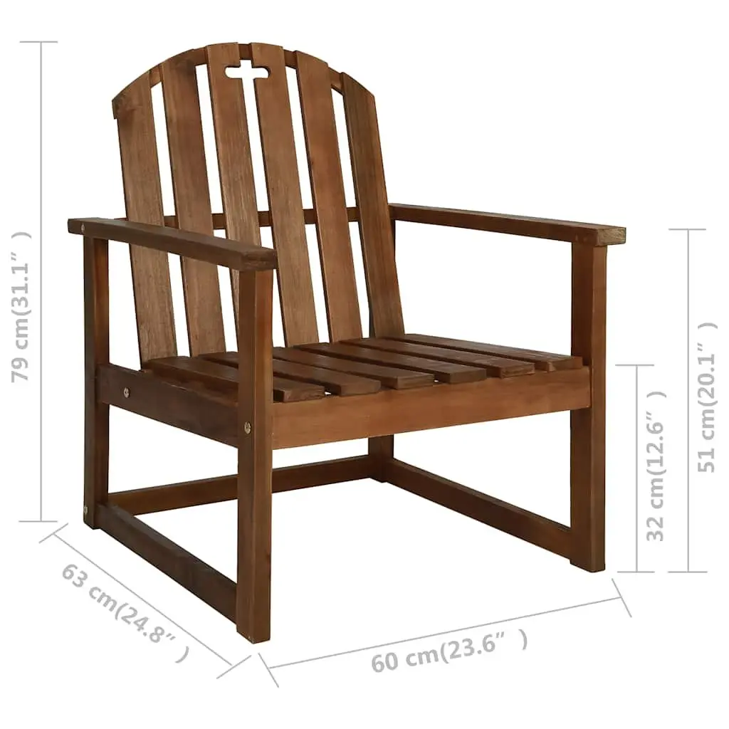 4 Piece Outdoor Lounge Set Brown Solid Acacia Wood Garden Patio Furniture
