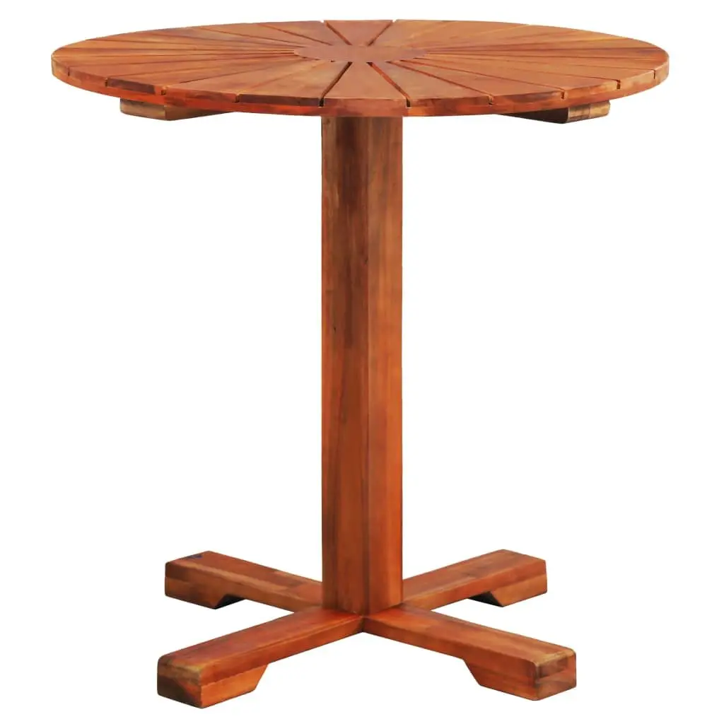 Bistro Table Solid Acacia Wood 70x70cm Pedestal Outdoor Dining Brown