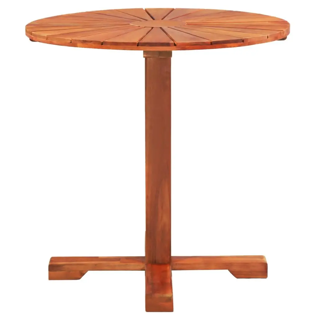 Bistro Table Solid Acacia Wood 70x70cm Pedestal Outdoor Dining Brown