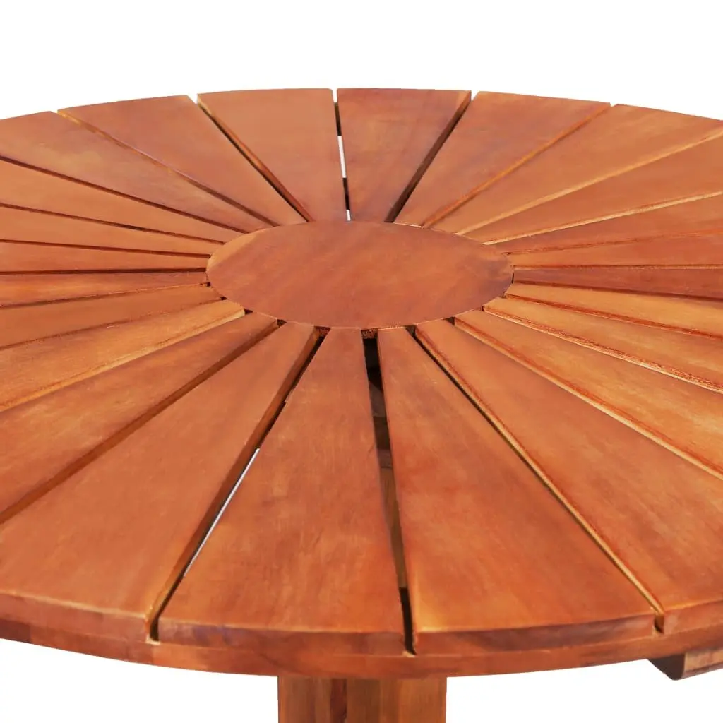 Bistro Table Solid Acacia Wood 70x70cm Pedestal Outdoor Dining Brown