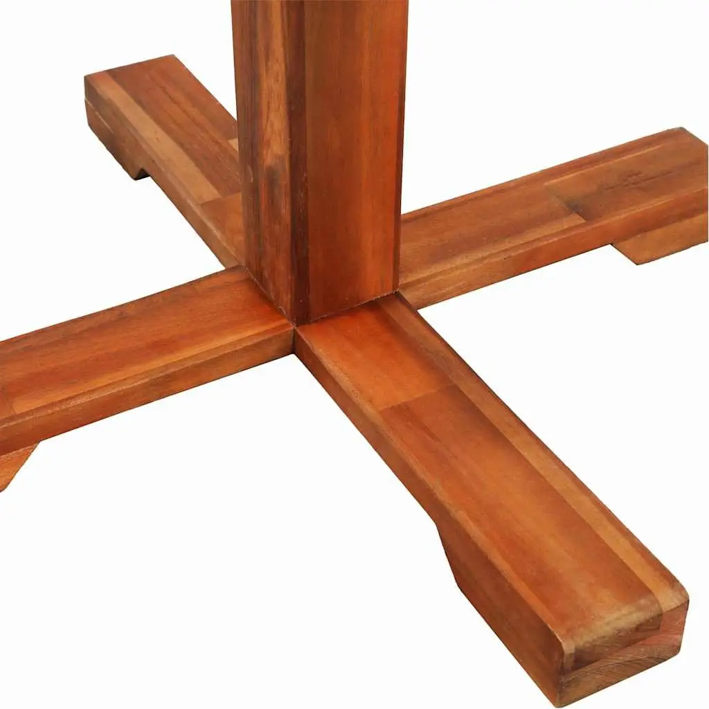 Bistro Table Solid Acacia Wood 70x70cm Pedestal Outdoor Dining Brown
