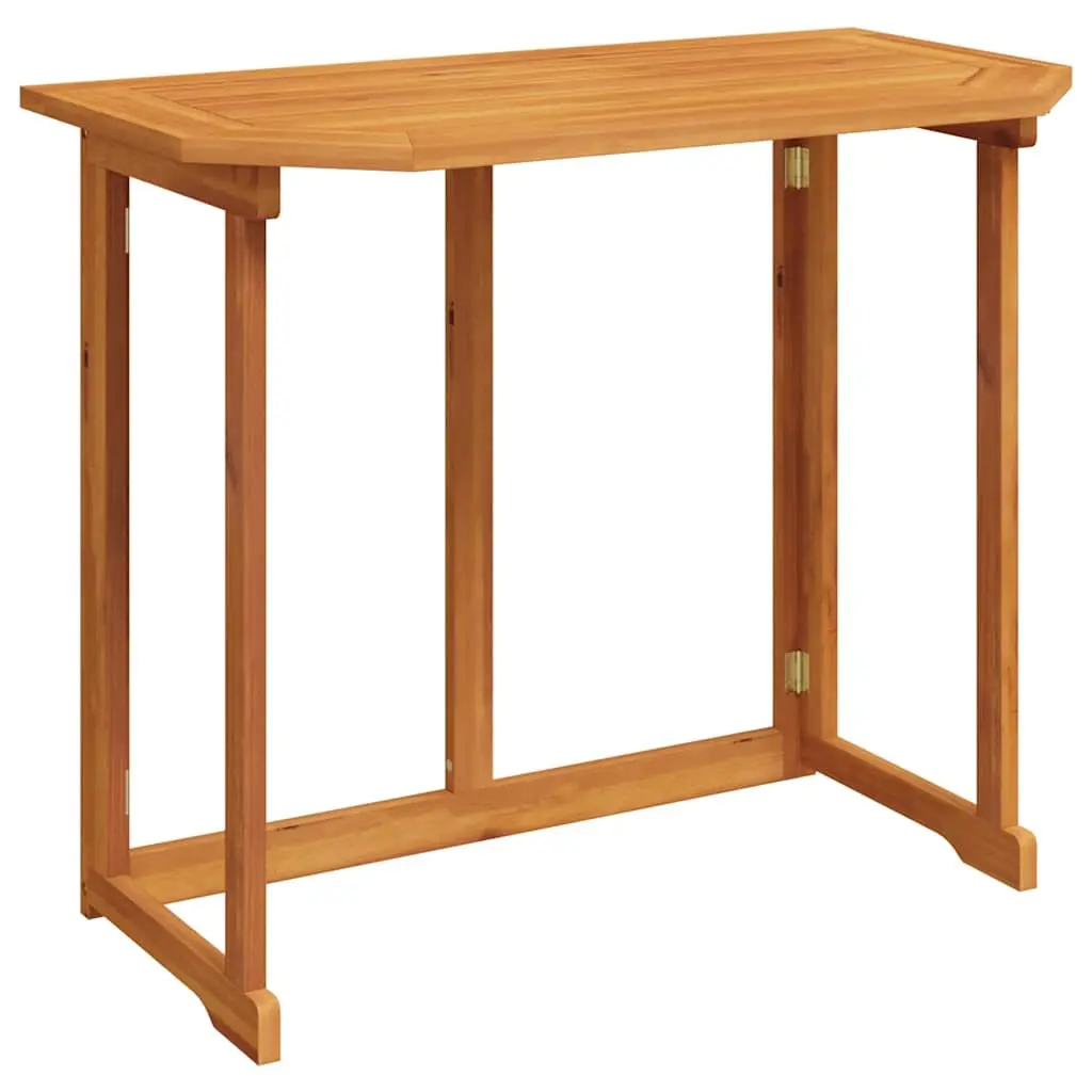 Outdoor Bistro Table Solid Acacia Wood Foldable 90 x 50 x 75 cm Brown