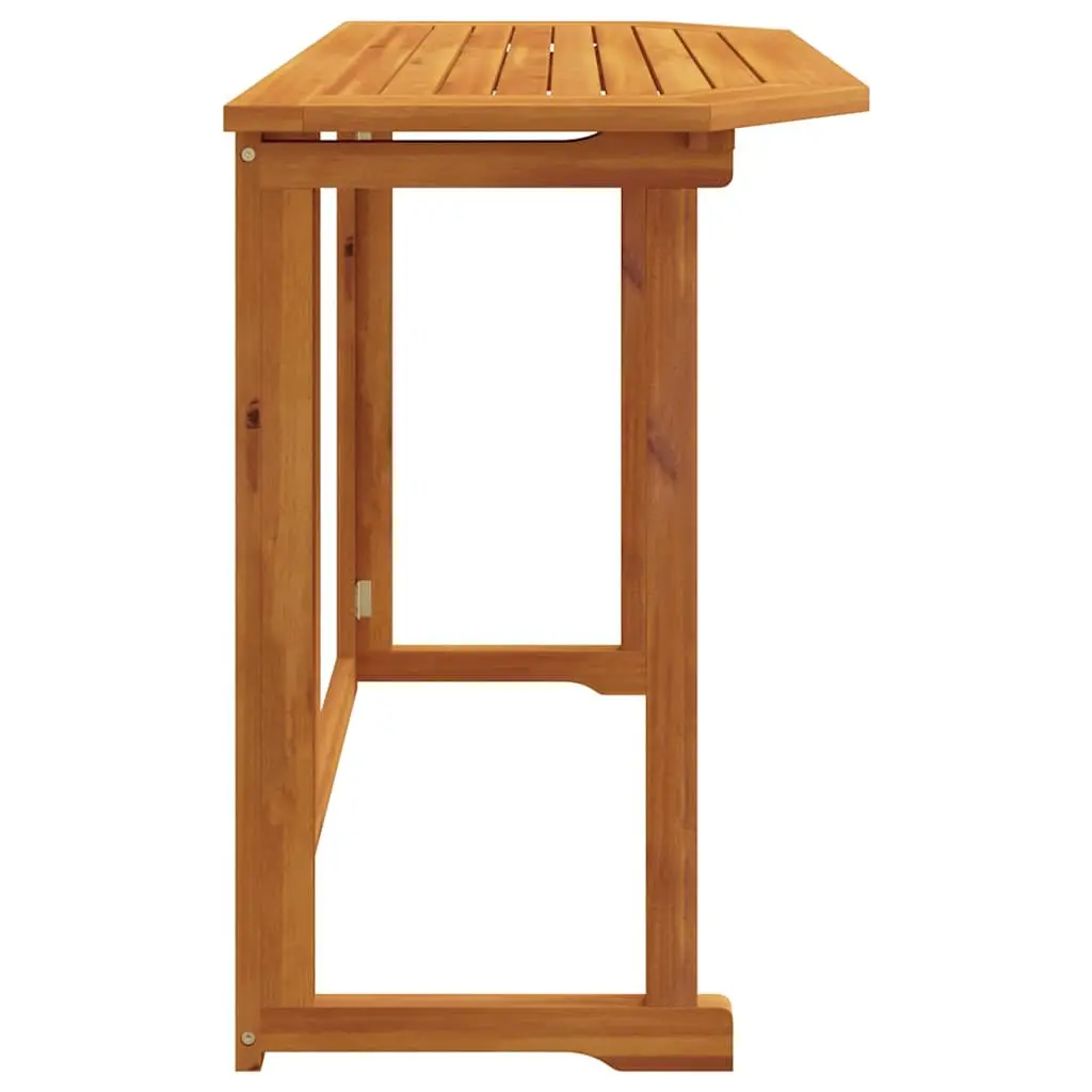 Outdoor Bistro Table Solid Acacia Wood Foldable 90 x 50 x 75 cm Brown