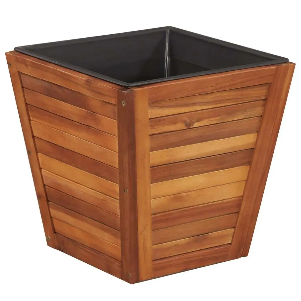 Garden Raised Bed Set 3 Pieces Square Wooden Planter Pots Outdoor Plant