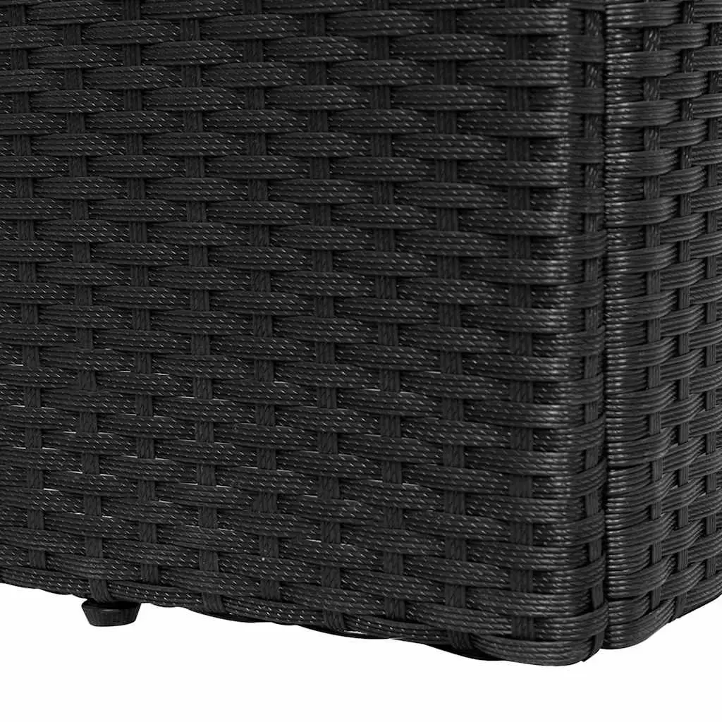 Sun Lounger PE Rattan Adjustable Reclining Chair Black with Cushion