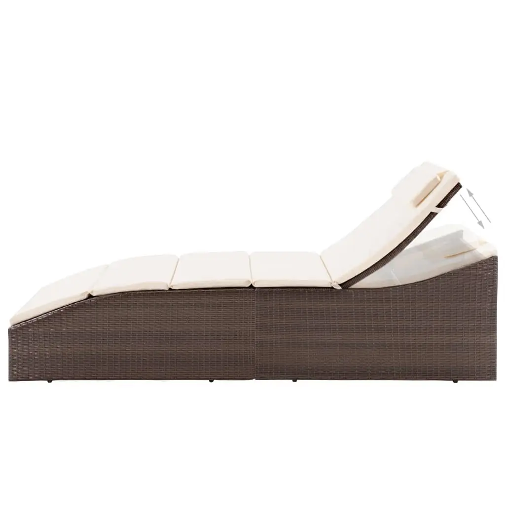 Sun Lounger with Adjustable Headrest for Outdoors