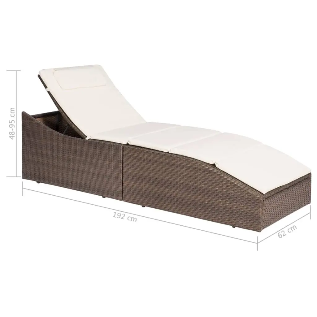 Sun Lounger with Adjustable Headrest for Outdoors