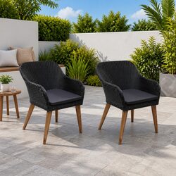 Practical Outdoor Armchairs Set 2 pcs for Versatile Use