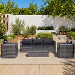 Practical 6 Piece Rattan Sofa Set for Outdoor Spaces