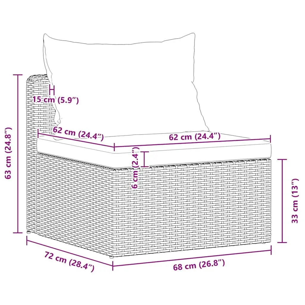 Grey Rattan Outdoor Sofa Set 4 Piece Weather Resistant Patio Furniture with Cushions