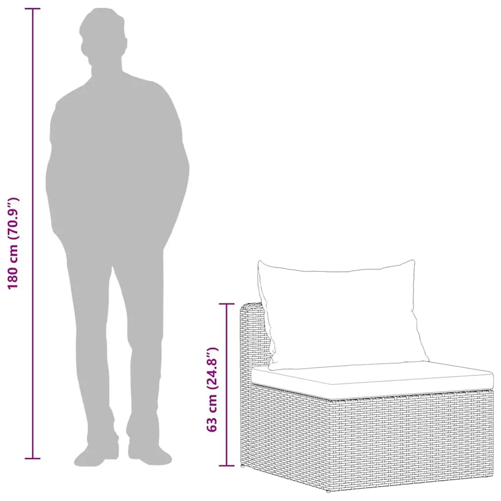 Grey Rattan Outdoor Sofa Set 4 Piece Weather Resistant Patio Furniture with Cushions