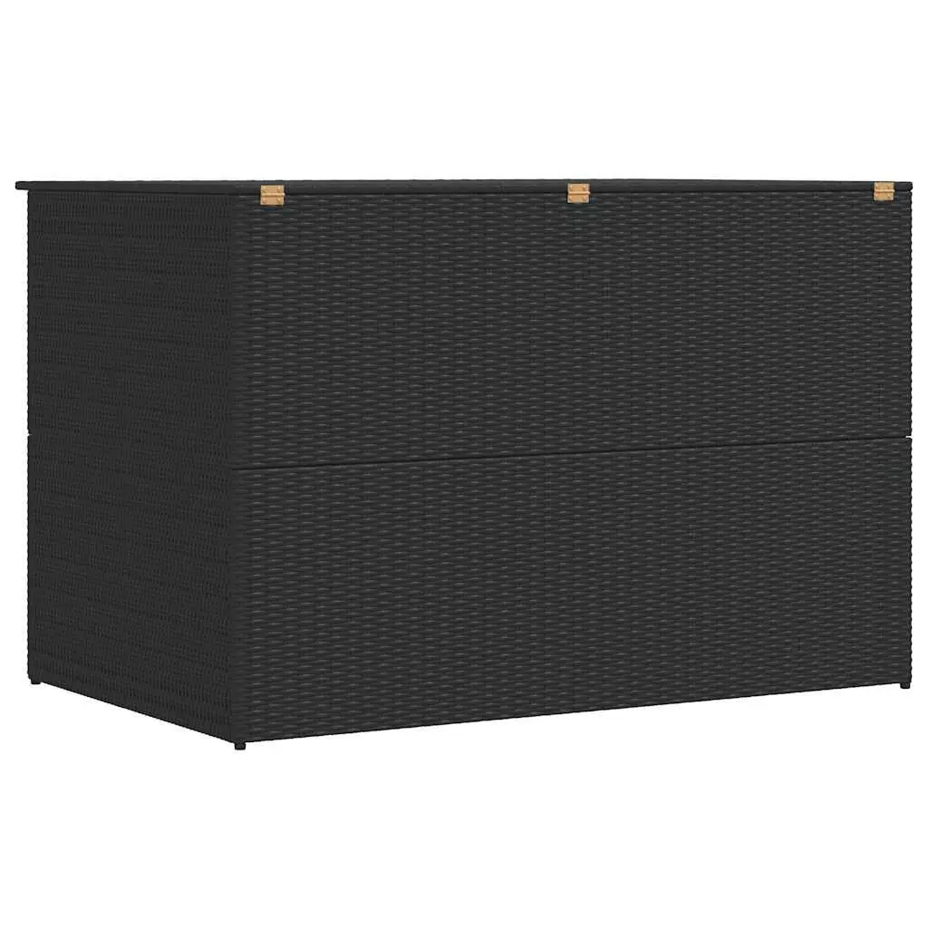 Outdoor Storage Box Weather Resistant PE Rattan Powder-coated Steel Black 150 x 100 x 100 cm