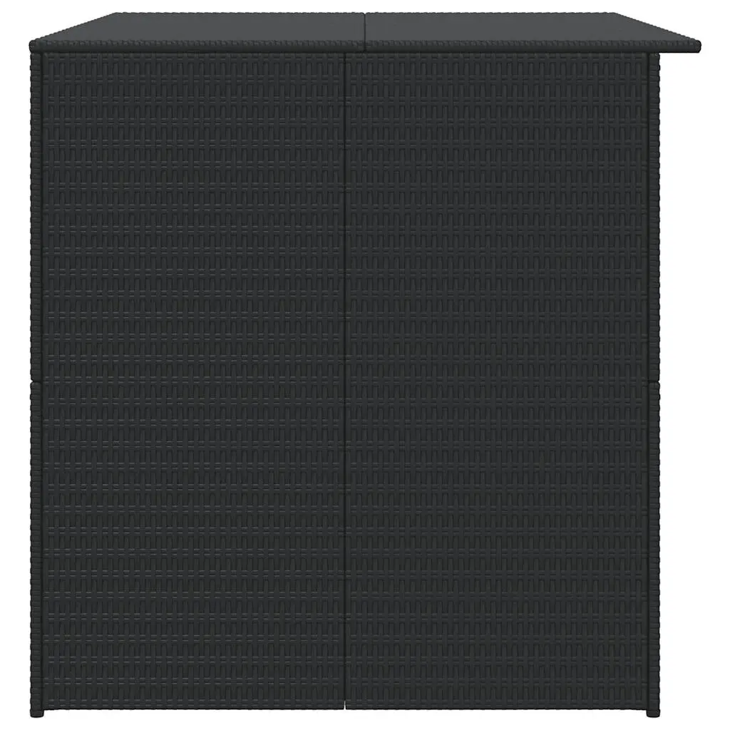 Outdoor Storage Box Weather Resistant PE Rattan Powder-coated Steel Black 150 x 100 x 100 cm