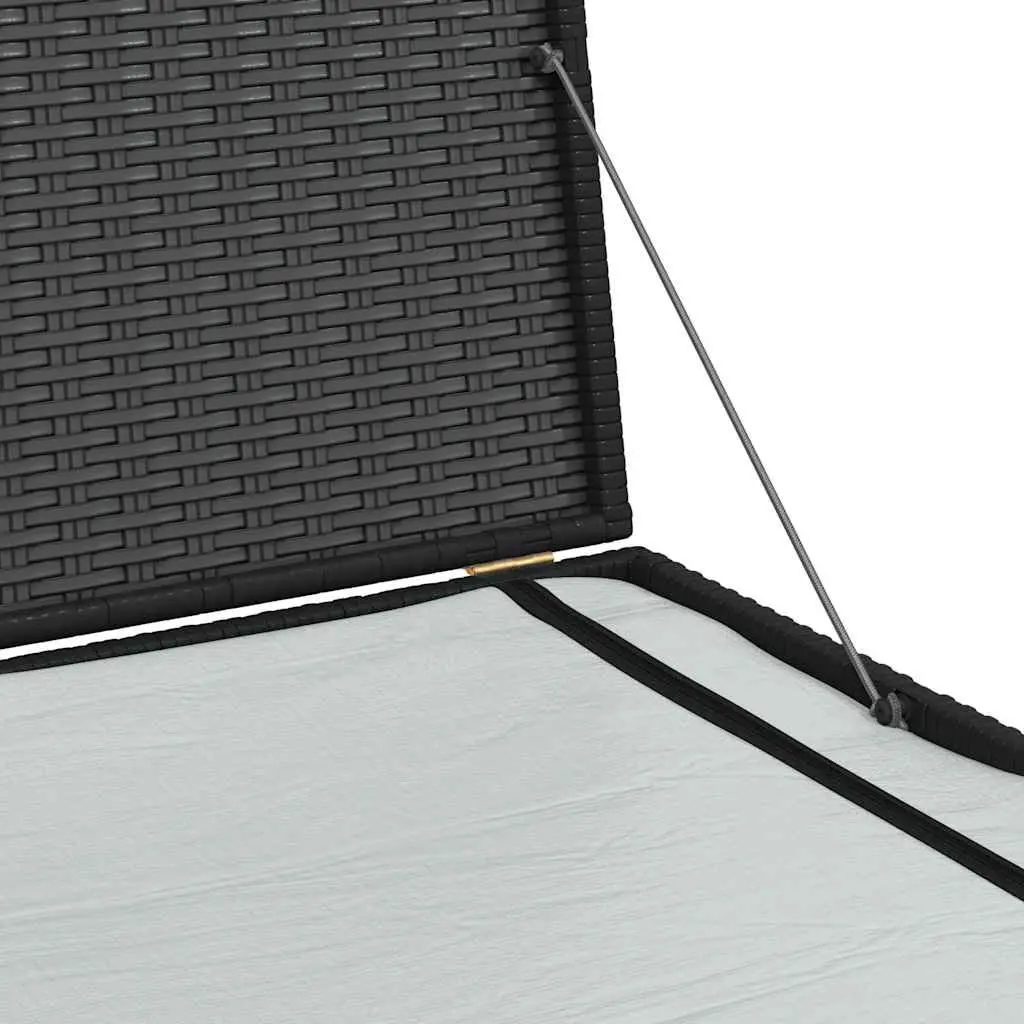 Outdoor Storage Box Weather Resistant PE Rattan Powder-coated Steel Black 150 x 100 x 100 cm