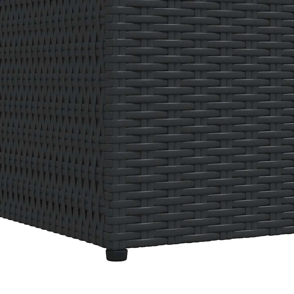 Outdoor Storage Box Weather Resistant PE Rattan Powder-coated Steel Black 150 x 100 x 100 cm