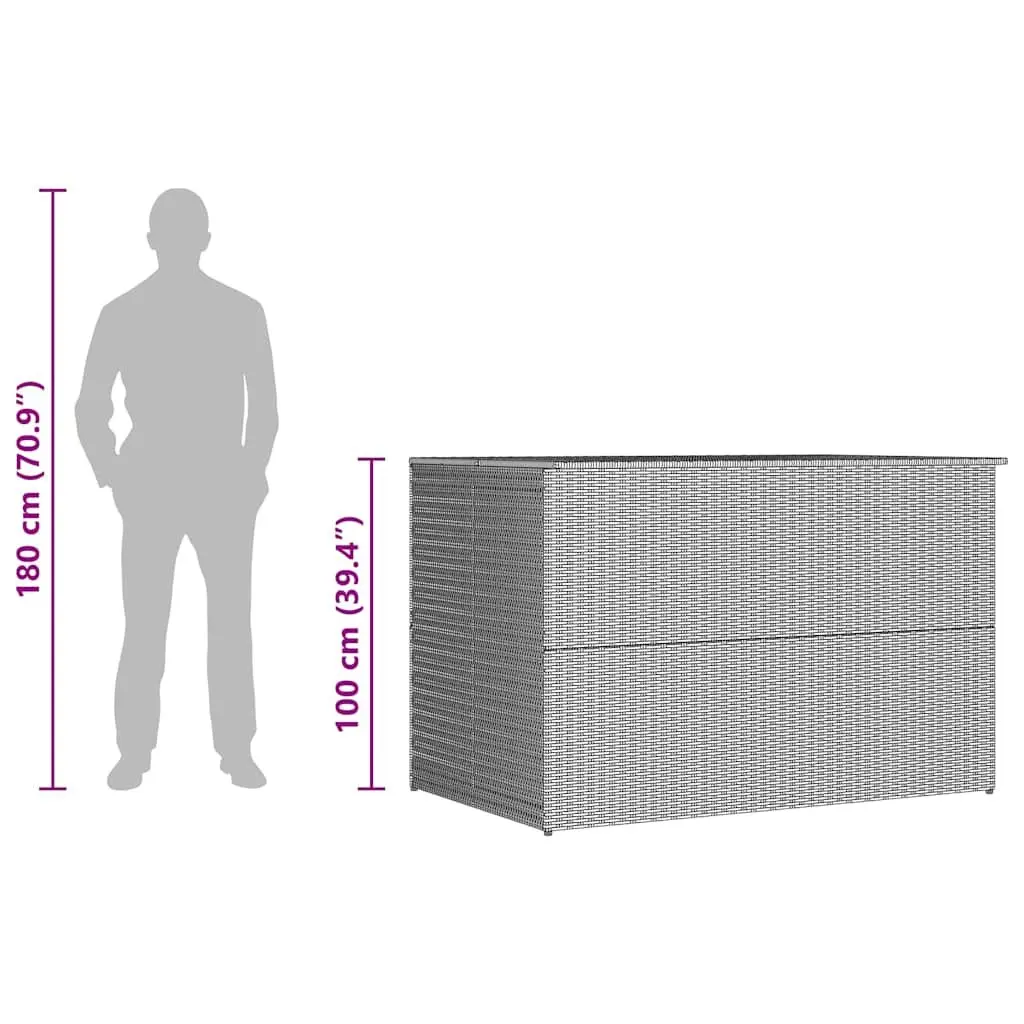 Outdoor Storage Box Rattan 150 x 100 x 100 cm Brown Weather-Resistant