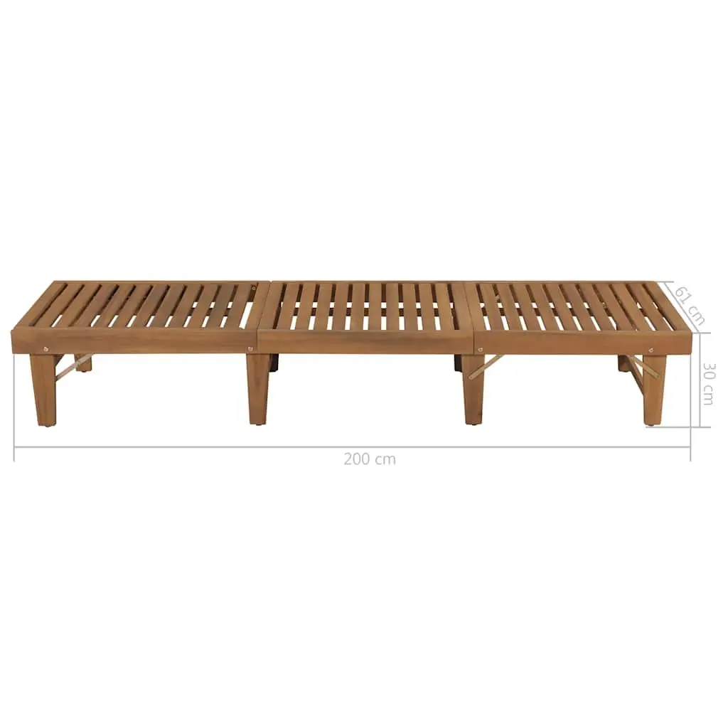 Folding Wooden Sun Lounger Adjustable Backrest Brown
