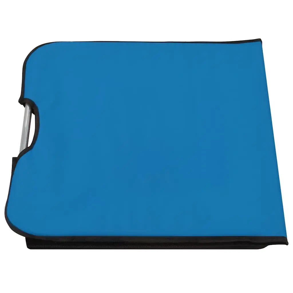 Folding Beach Lounger Set Steel Frame Fabric Adjustable Backrest 2 pcs Blue