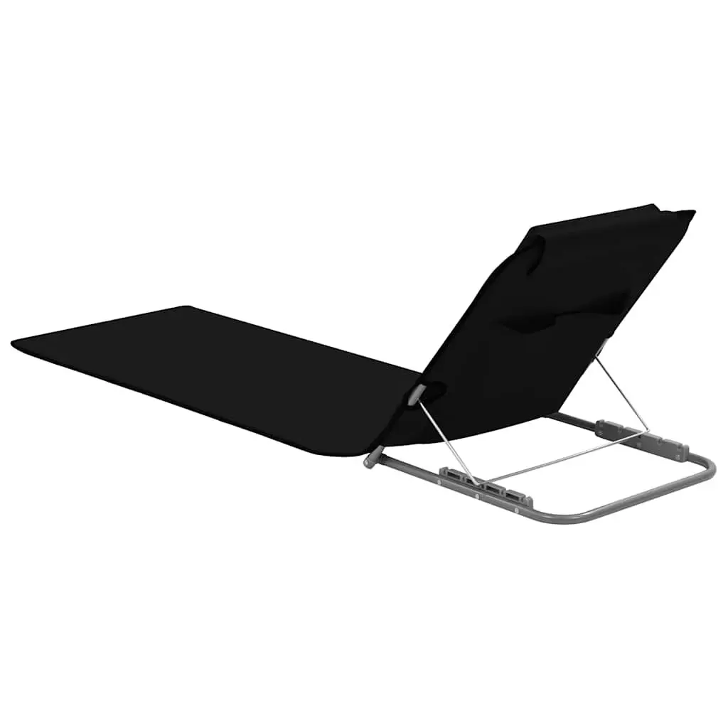 2 Piece Folding Beach Lounger Set with Storage