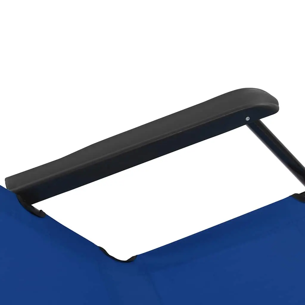 Folding Sun Loungers PVC-coated Polyester Fabric 2 pcs Outdoor Garden Reclining Chairs Blue