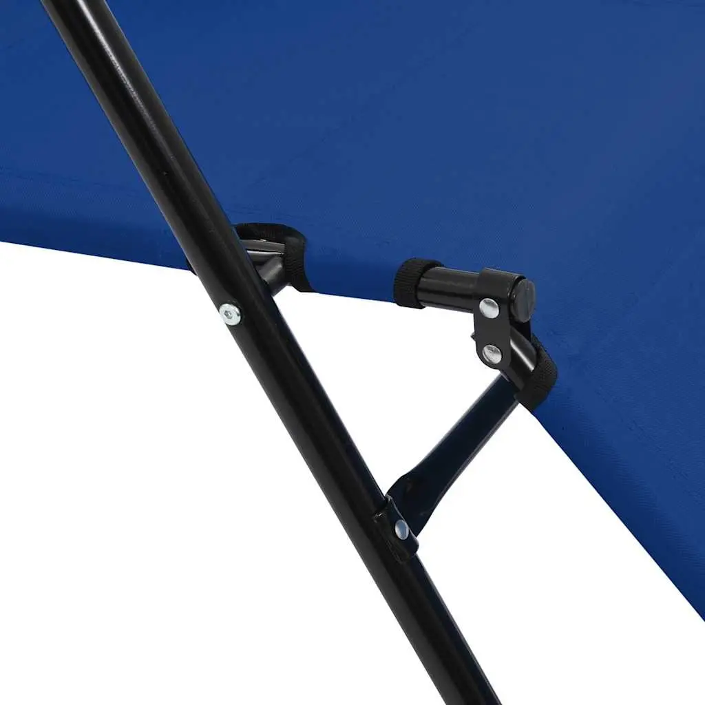 Folding Sun Loungers PVC-coated Polyester Fabric 2 pcs Outdoor Garden Reclining Chairs Blue