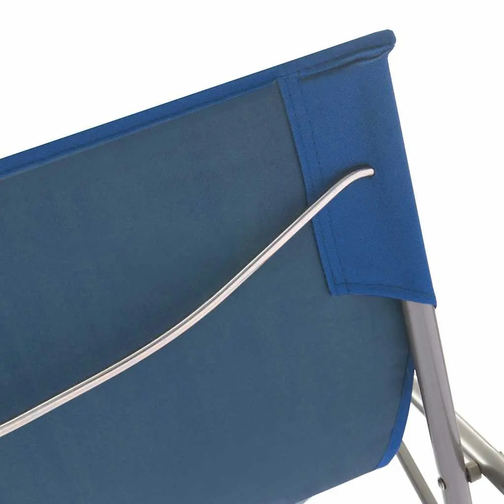 Folding Beach Chairs 600D Oxford Fabric 2 Piece Outdoor Seating Reclining Blue