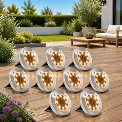 Practical 8 Pack Solar Ground Lights for Home Use