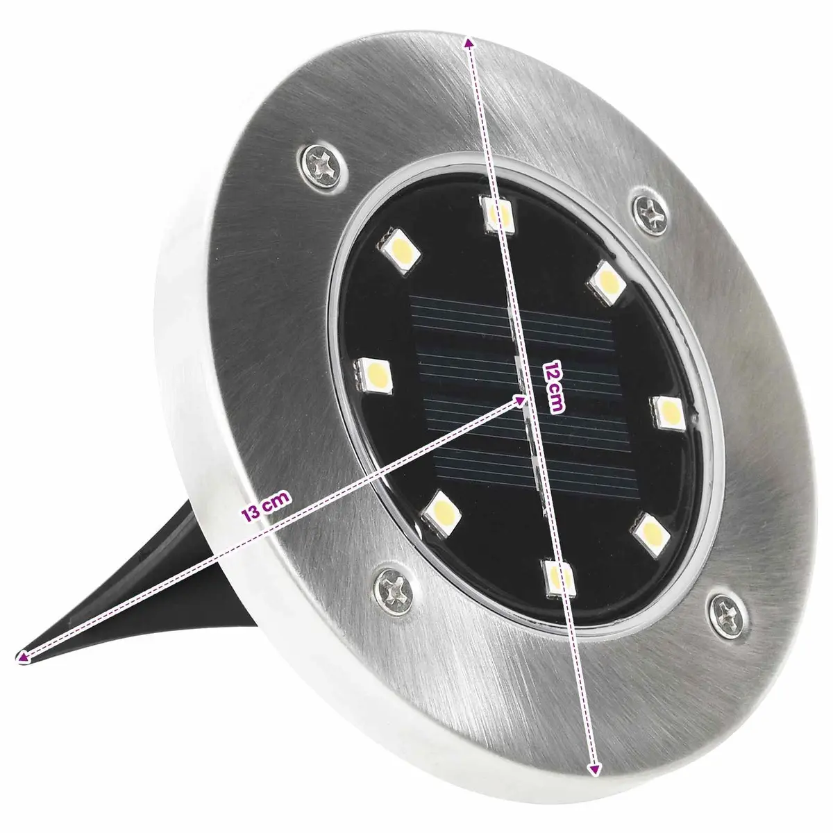 Solar Ground Lights LED Warm White 8 Piece Outdoor Garden Patio Pathway Lighting
