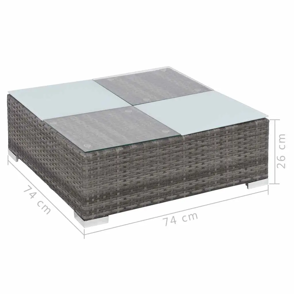Garden Lounge Set Poly Rattan 8 Piece Sofa Patio Furniture Grey