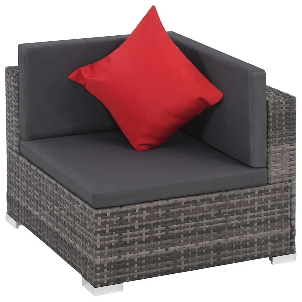 Garden Lounge Set Poly Rattan 8 Piece Sofa Patio Furniture Grey