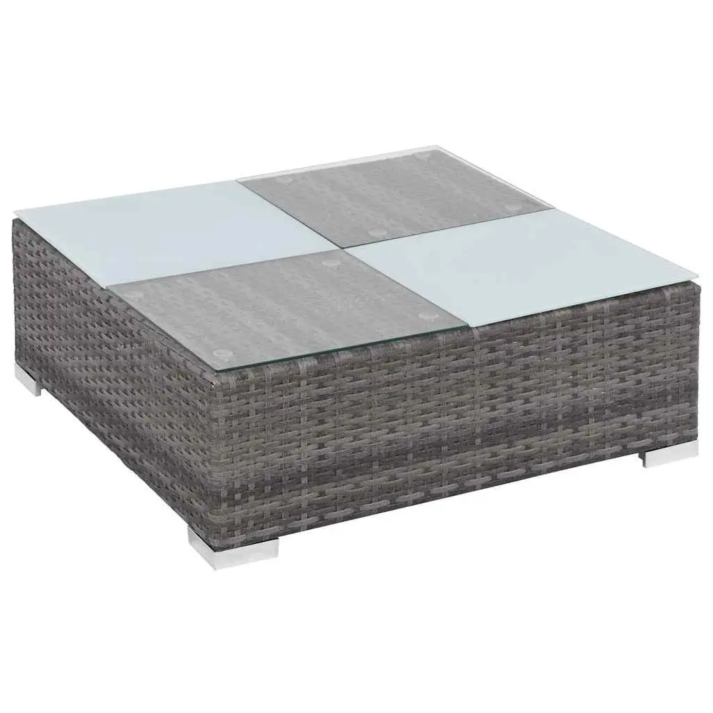 Garden Lounge Set Poly Rattan 8 Piece Sofa Patio Furniture Grey