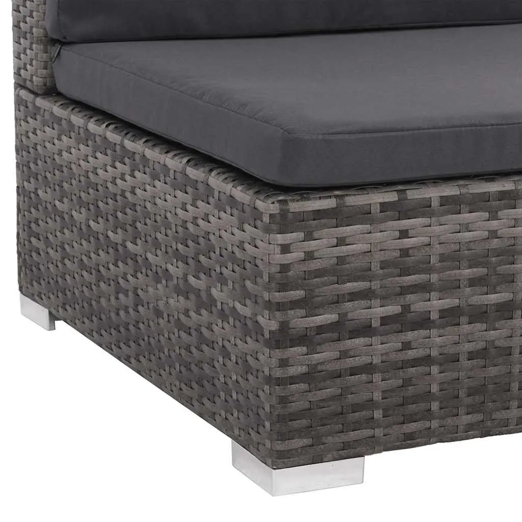 Garden Lounge Set Poly Rattan 8 Piece Sofa Patio Furniture Grey