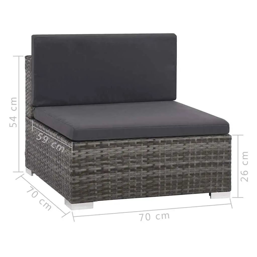 Garden Lounge Set Poly Rattan 8 Piece Sofa Patio Furniture Grey