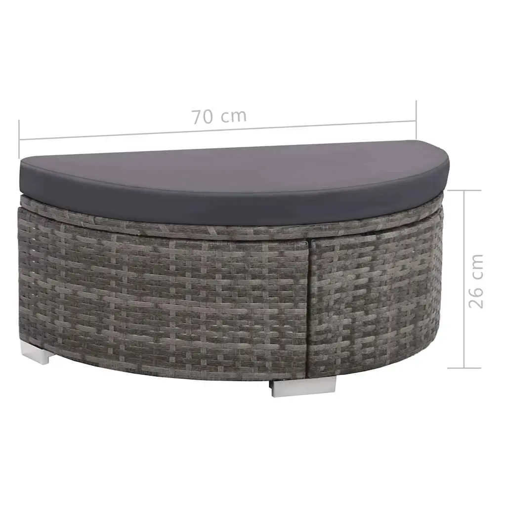 Garden Lounge Set Poly Rattan 8 Piece Sofa Patio Furniture Grey
