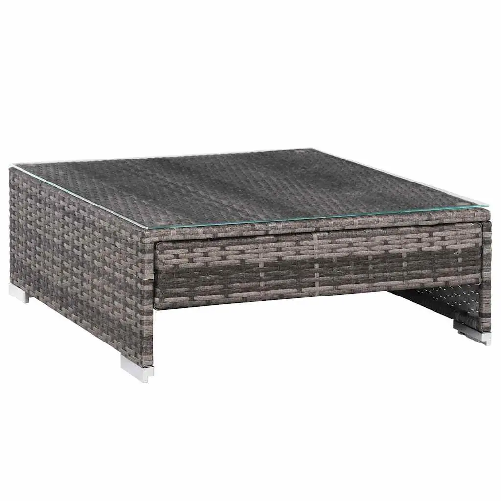 Garden Lounge Set Poly Rattan 7 Piece Outdoor Furniture Sofa Grey
