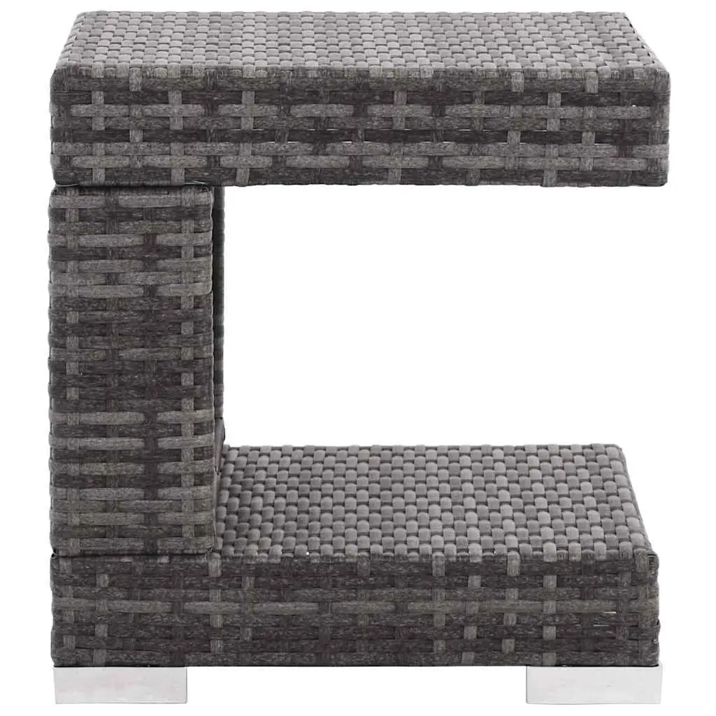 Garden Lounge Set Poly Rattan 7 Piece Outdoor Furniture Sofa Grey