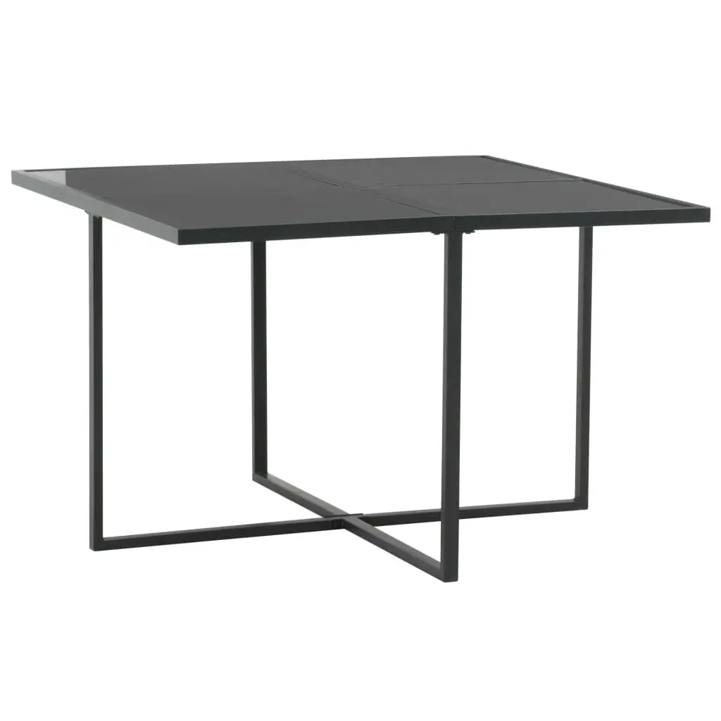 Outdoor Dining Set Black PE Rattan 5 Piece Table Chairs