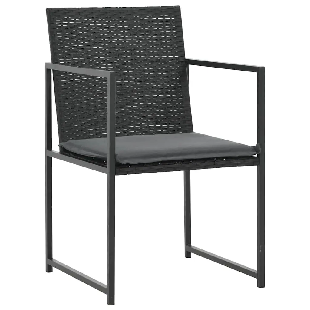 Outdoor Dining Set Poly Rattan 7 Piece Garden Patio Furniture Black