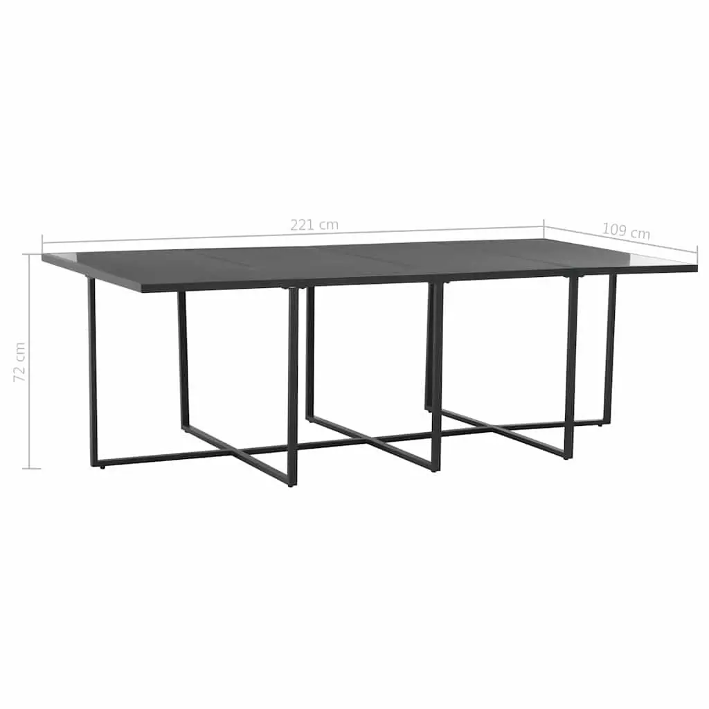 Outdoor Dining Set 9 Piece PE Rattan Garden Furniture Black Steel Table Chairs