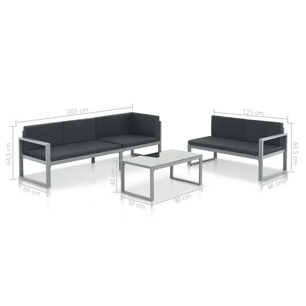 3-Piece Lounge Set for Garden and Indoor Use