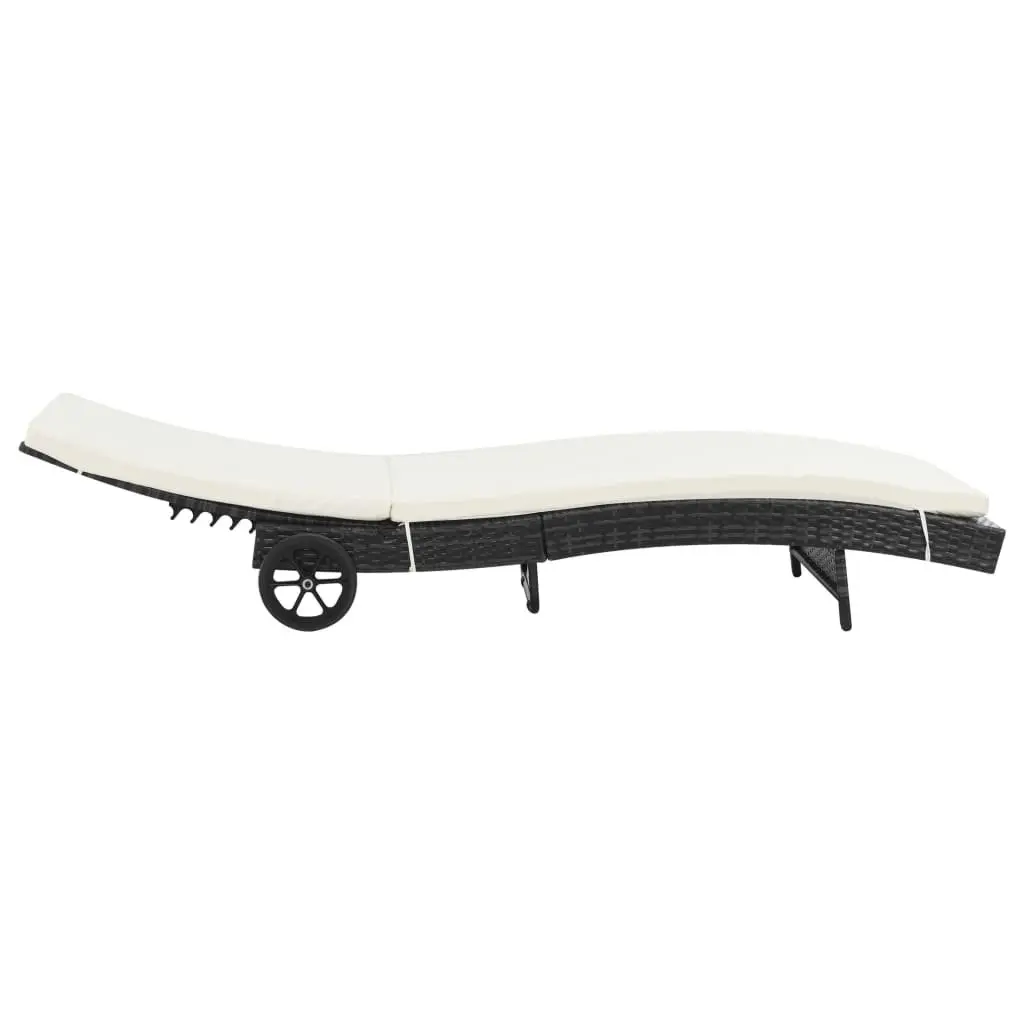 Garden Sun Lounger with Adjustable Backrest and Easy Mobility