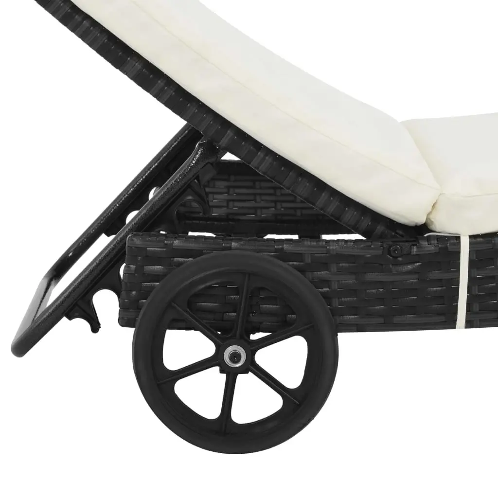 Garden Sun Lounger with Adjustable Backrest and Easy Mobility