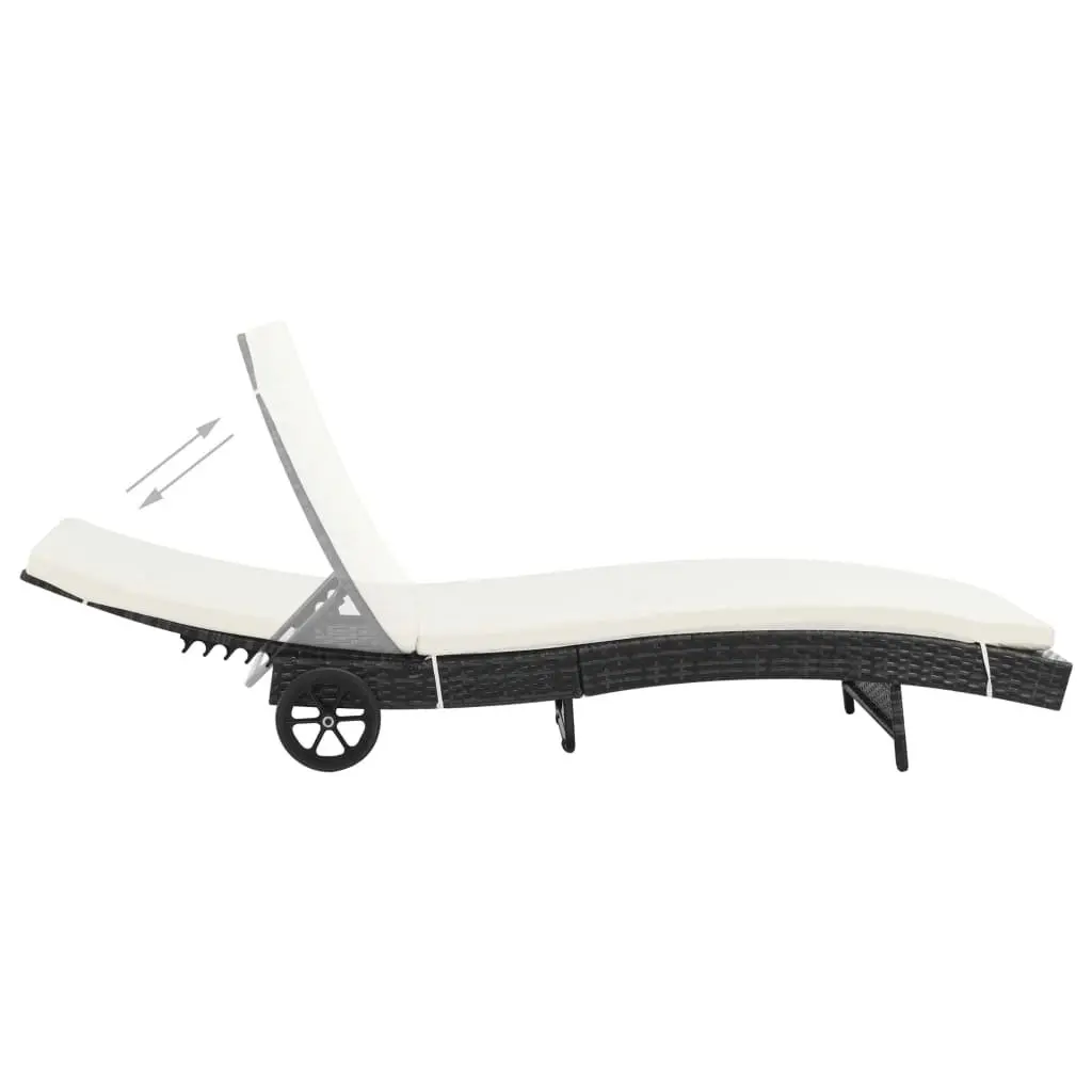 Garden Sun Lounger with Adjustable Backrest and Easy Mobility