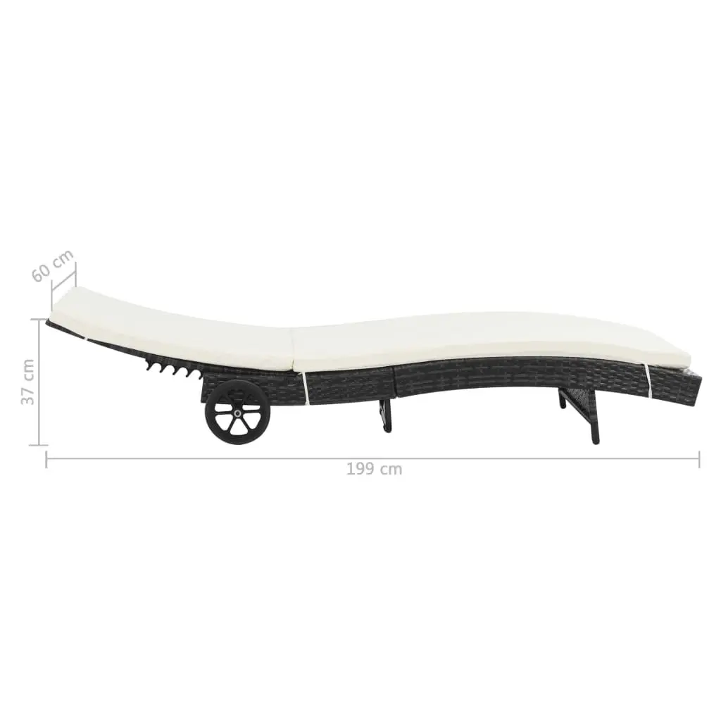 Garden Sun Lounger with Adjustable Backrest and Easy Mobility