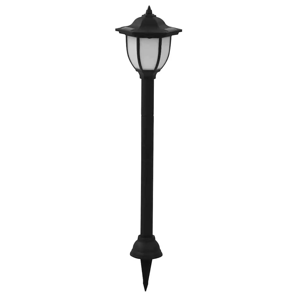 Outdoor Solar LED Lamps Black 3 Pack Garden Patio Pathway Decorative Lighting
