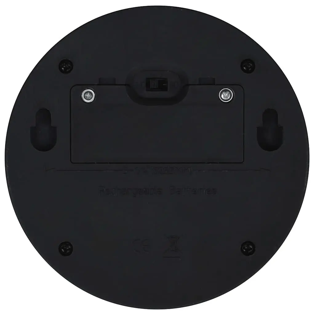 Outdoor Solar LED Wall Lamps Black Round 12 Piece Garden Fence Lighting